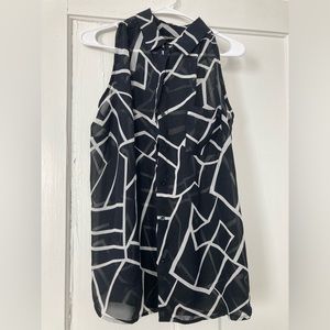 Millenium Button-Up Sleeveless Blouse
